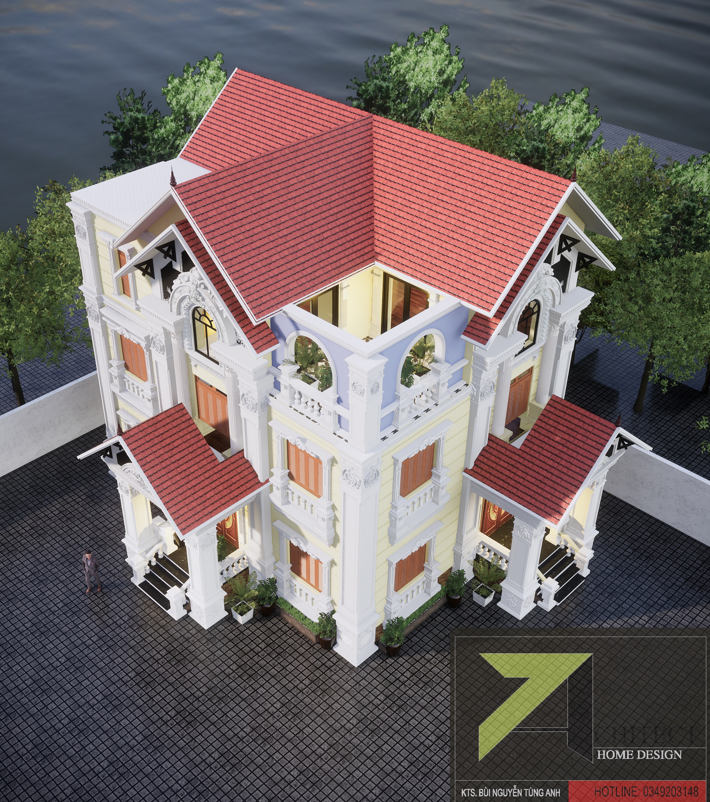 thiết kế Biệt Thự 4 tầng tại Hải Phòng Biệt thự tân cổ điển 4 1552371974