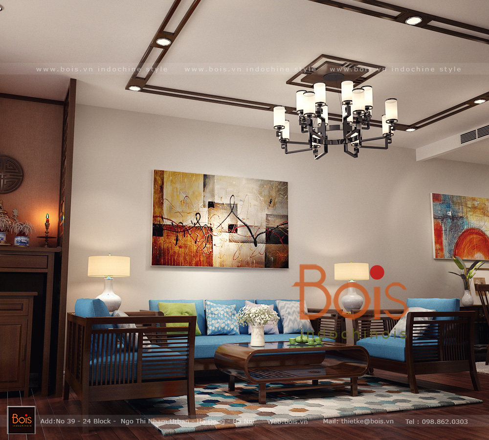 Thiết kế thi công nội thất chung cư phong cách Đông Dương  0 1552533290