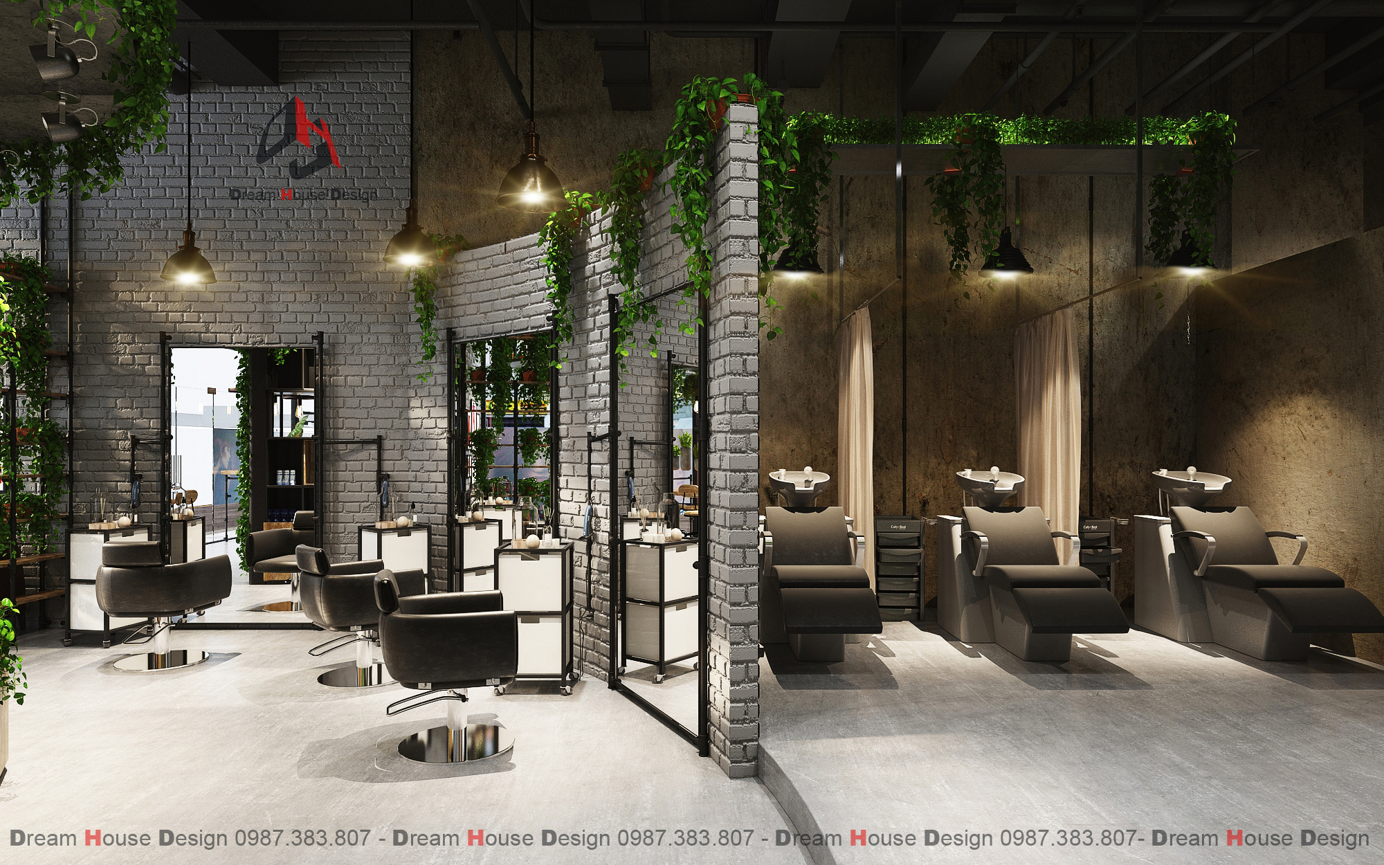 thiết kế nội thất Công Trình Công Cộng tại Hà Nội HAIR SALON HÀ MY 1 1553160967