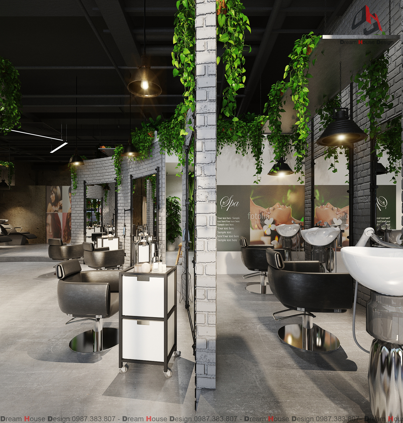 thiết kế nội thất Công Trình Công Cộng tại Hà Nội HAIR SALON HÀ MY 3 1553160971