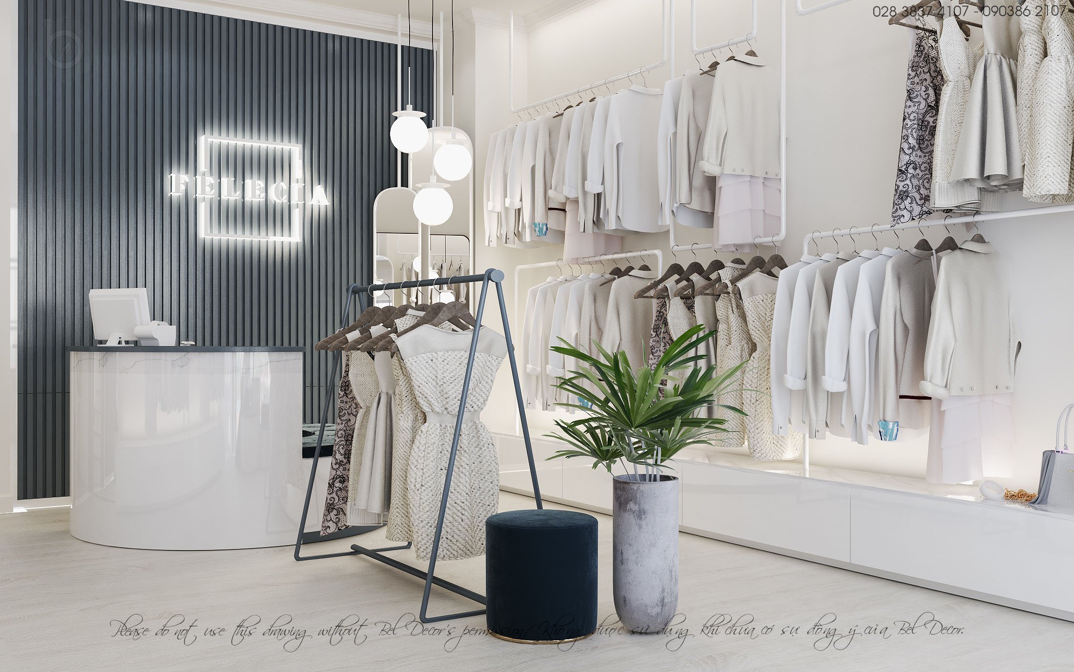 thiết kế nội thất Shop tại Lâm Đồng THIẾT KẾ NỘI THẤT NHÀ PHỐ KẾT HỢP FASHION SHOP (HO18102) 4 1554691365