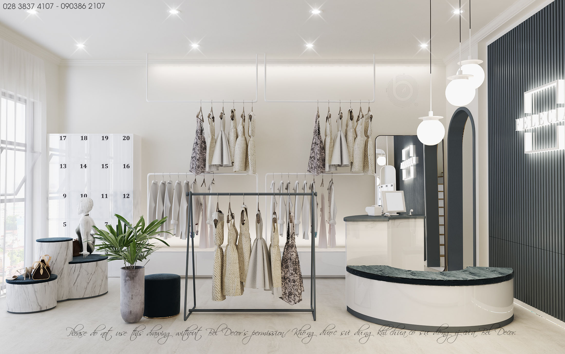 thiết kế nội thất Shop tại Lâm Đồng THIẾT KẾ NỘI THẤT NHÀ PHỐ KẾT HỢP FASHION SHOP (HO18102) 5 1554691364