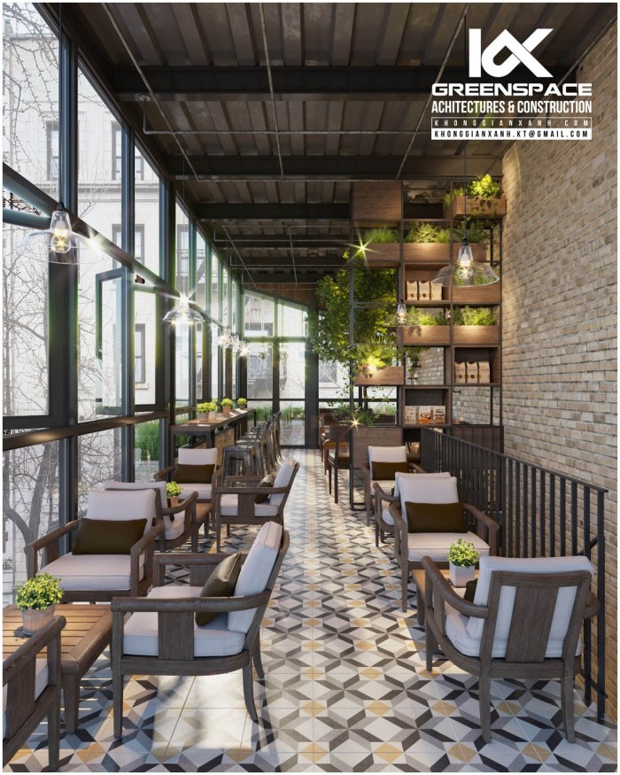thiết kế nội thất Nhà Hàng tại Hồ Chí Minh Thiết kế quán cafe không gian tươi mát 4 1559027046