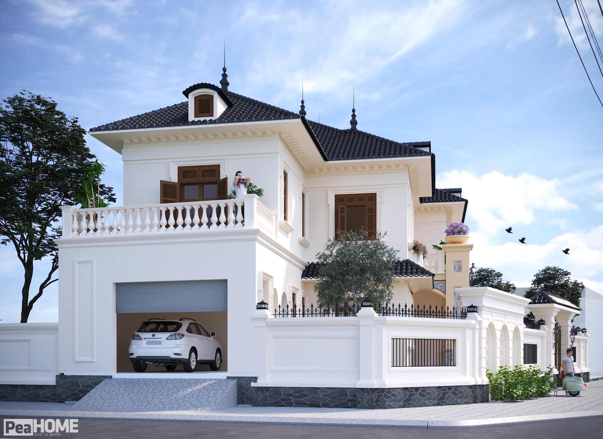 thiết kế Nhà Mặt Phố 2 tầng tại Hải Dương THIẾT KẾ NHÀ PHỐ TÂN CỔ ĐIỂN 2 1559893090