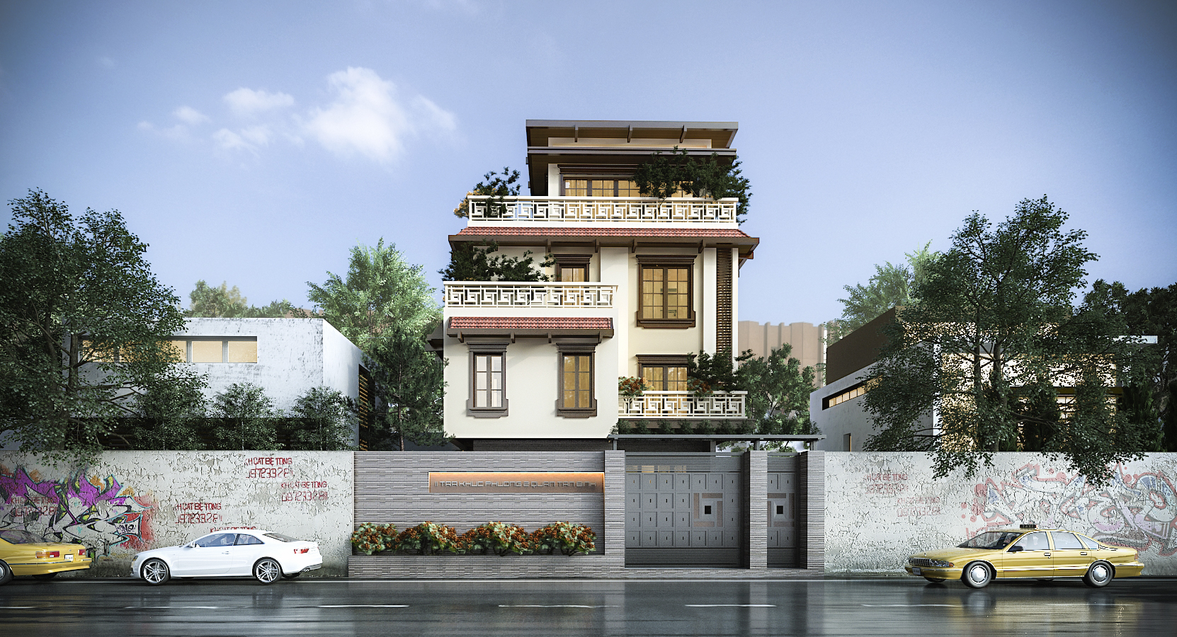 thiết kế Biệt Thự 3 tầng tại Hồ Chí Minh Mr. Nguyên Villa 5 1561042180