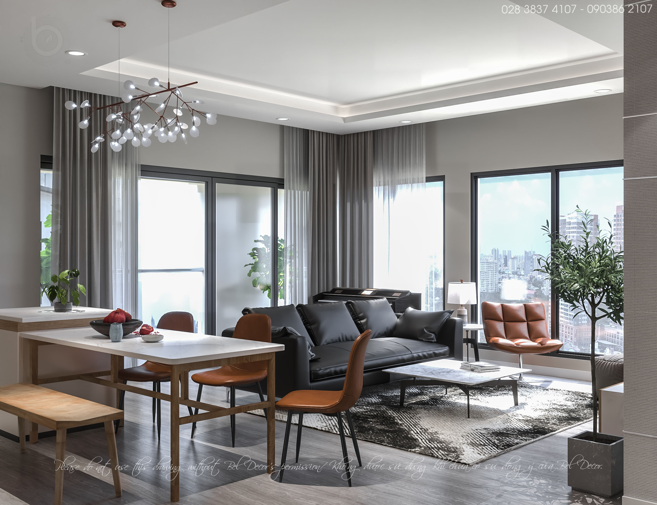 thiết kế nội thất chung cư tại Hồ Chí Minh THIẾT KẾ NỘI THẤT CĂN HỘ (HO1919) 2 1561429811