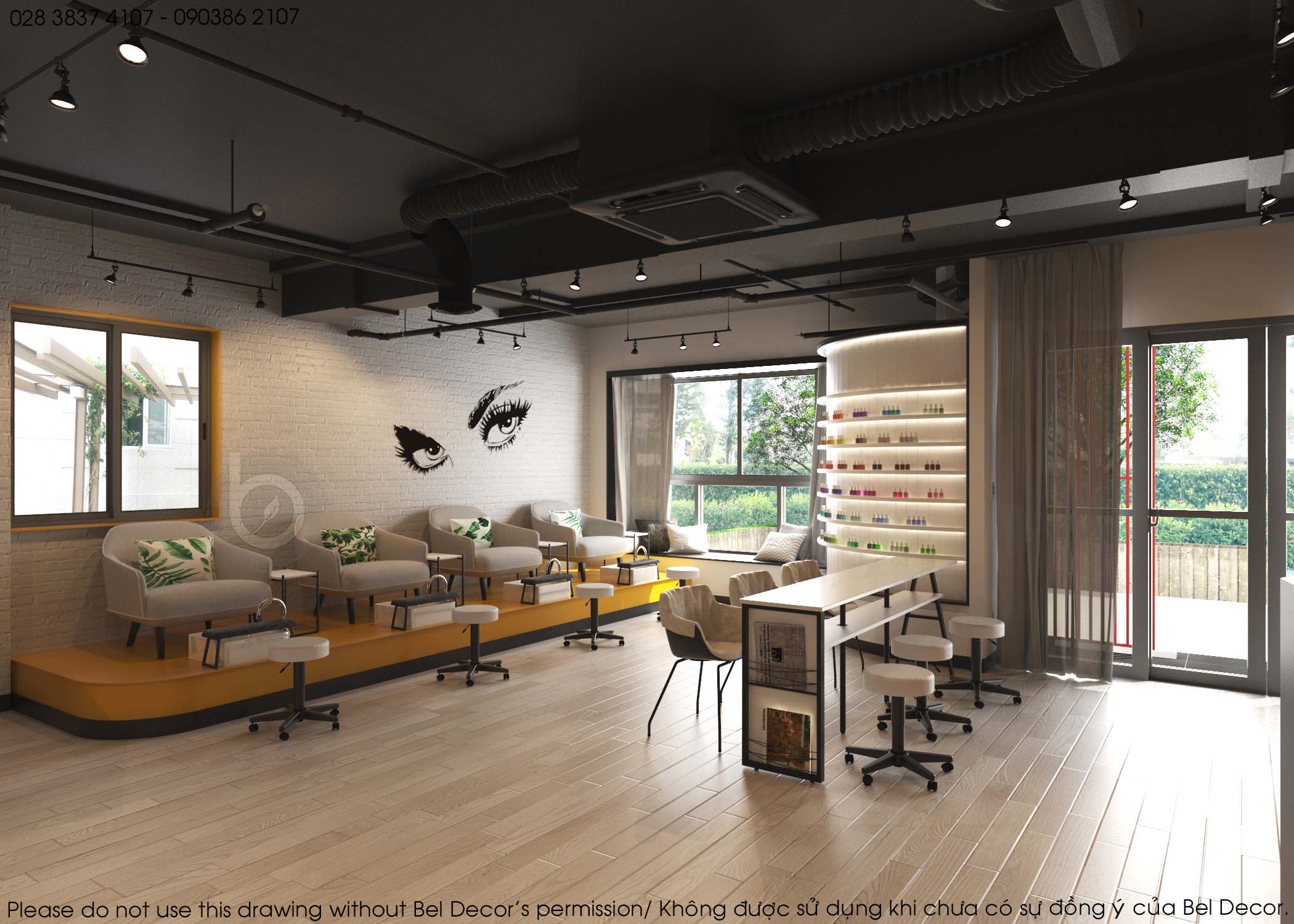 thiết kế nội thất Spa tại Hồ Chí Minh THIẾT KẾ NỘI THẤT NAIL SPA (PR1808) 0 1562831689