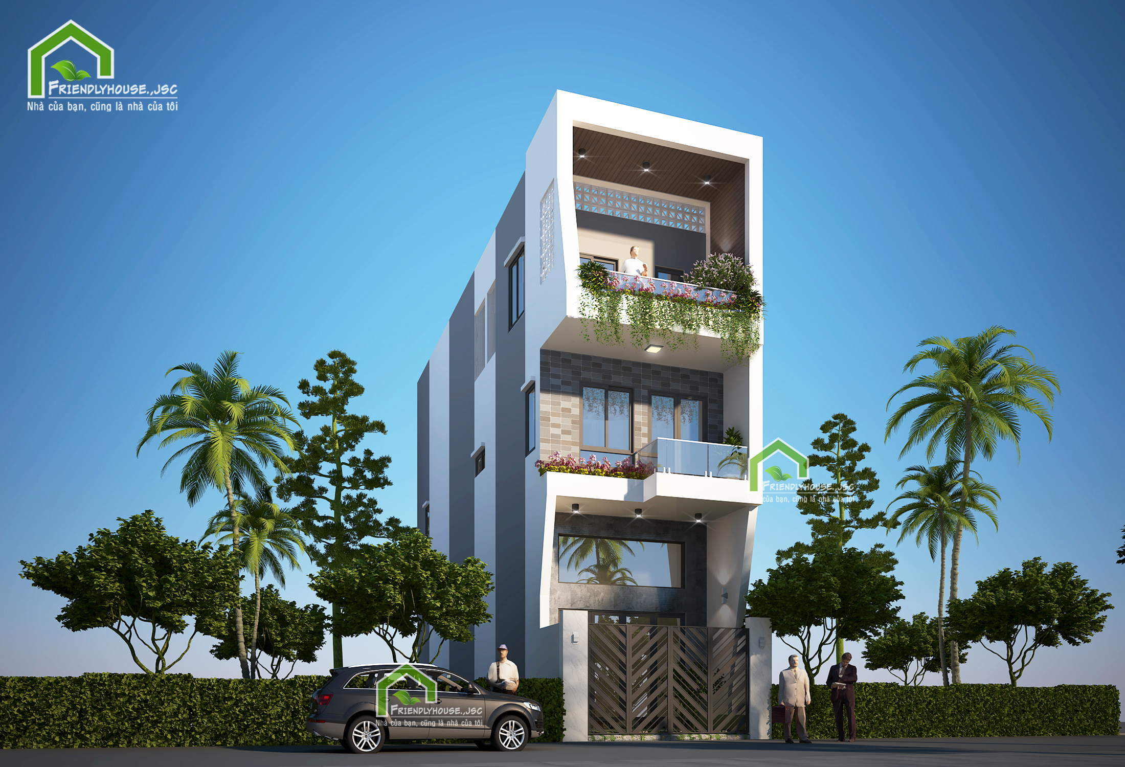 thiết kế Nhà Mặt Phố 4 tầng tại Hà Nội Nhà phố hiện đại 5 x 17,5m 2 1564384511