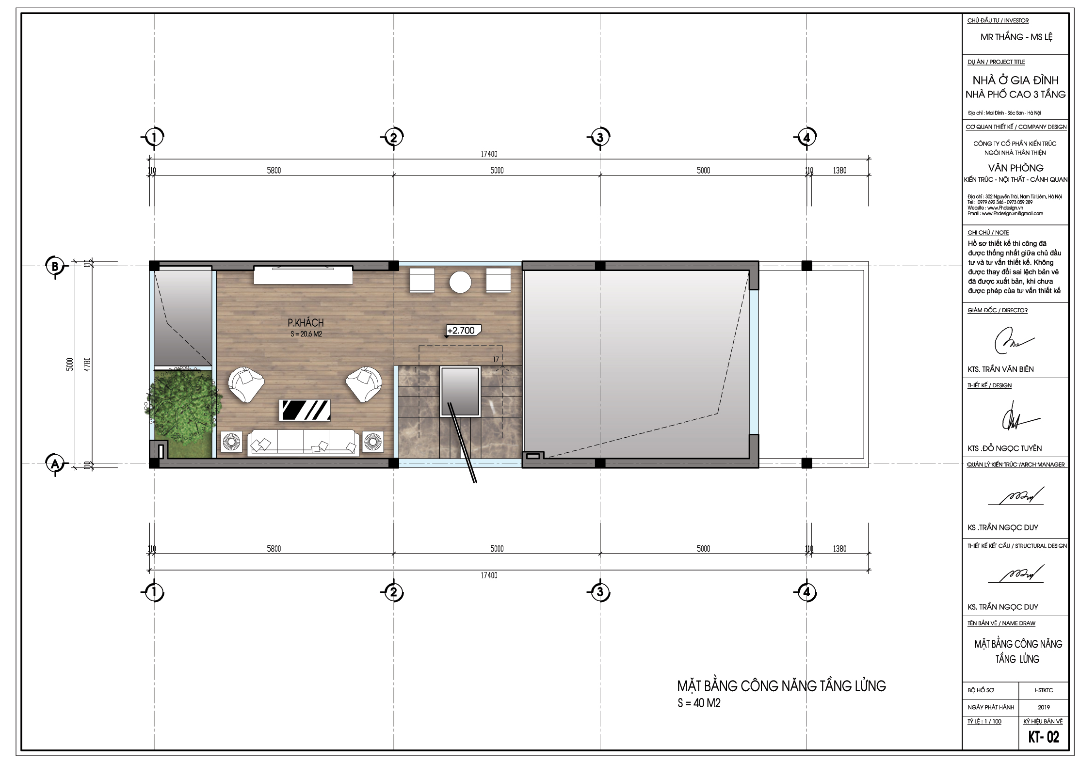thiết kế Nhà Mặt Phố 4 tầng tại Hà Nội Nhà phố hiện đại 5 x 17,5m 5 1564384510