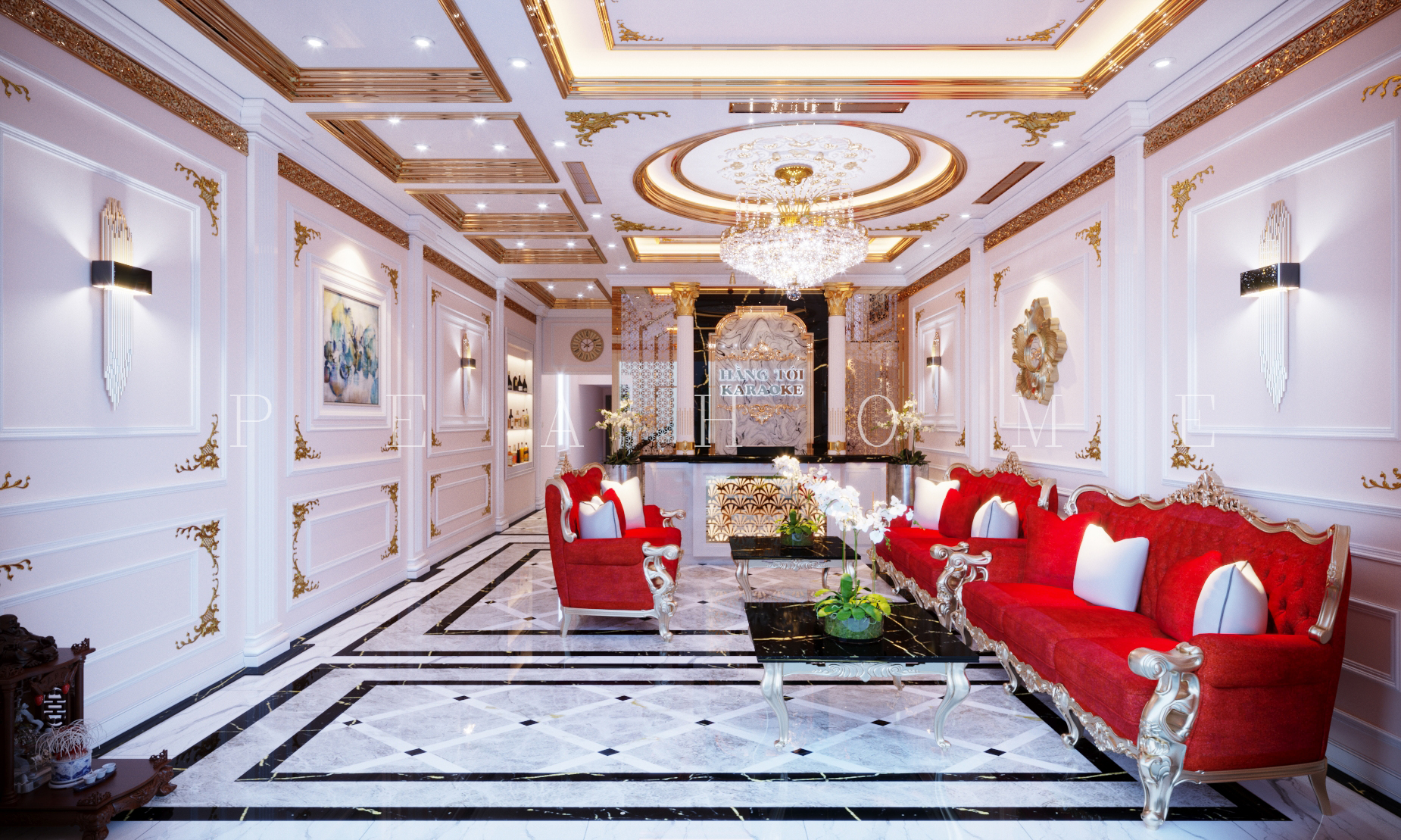 thiết kế Nội thất Nhà Mặt Phố 2 tầng NỘI THẤT TÂN CỔ ĐIỂN06