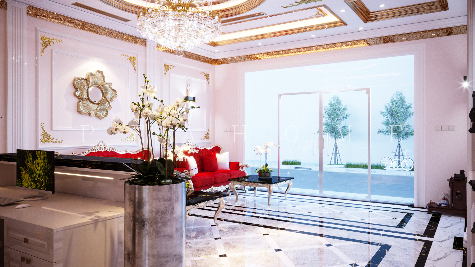 thiết kế Nội thất Nhà Mặt Phố 2 tầng NỘI THẤT TÂN CỔ ĐIỂN15