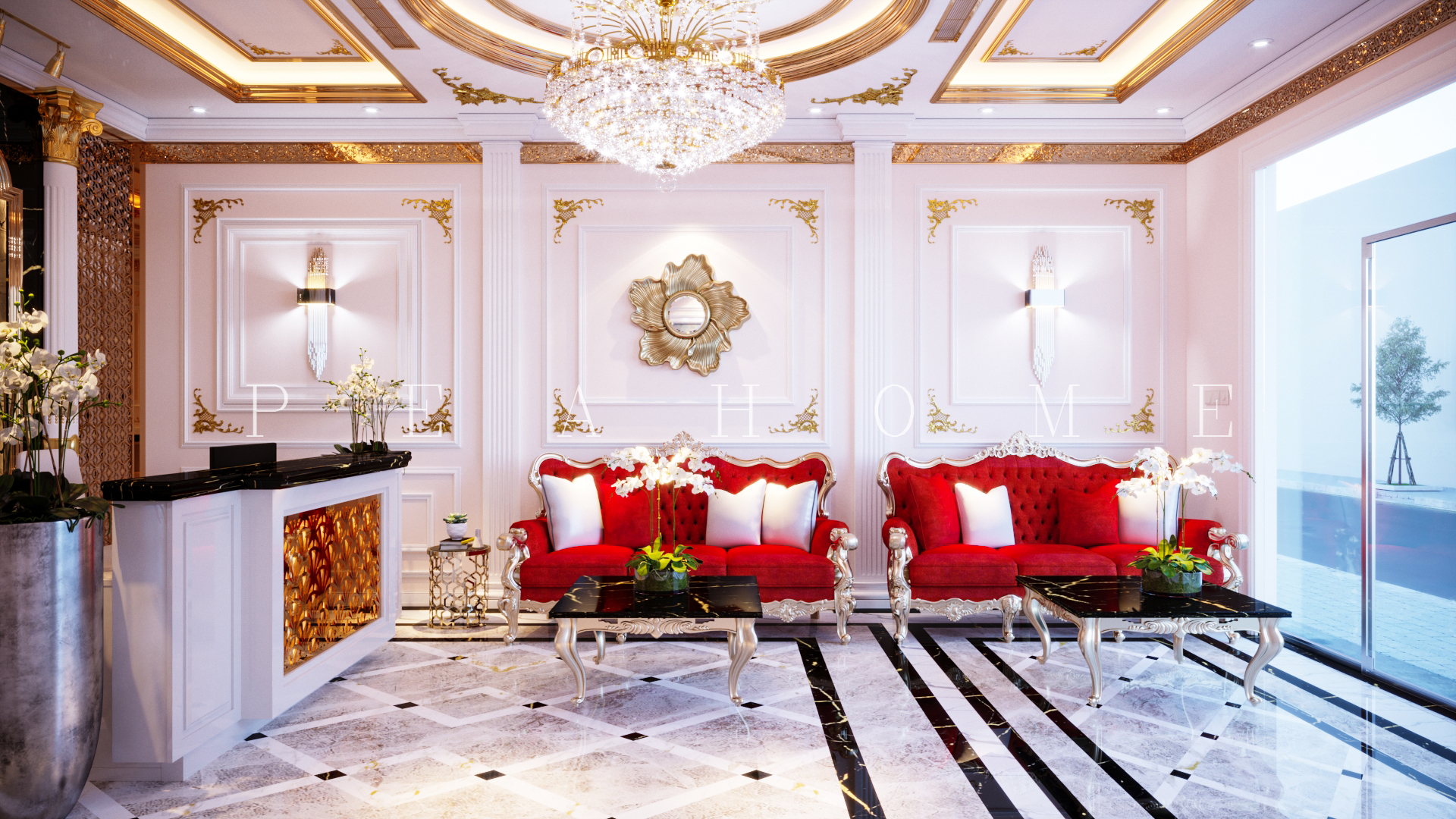 thiết kế Nội thất Nhà Mặt Phố 2 tầng NỘI THẤT TÂN CỔ ĐIỂN57