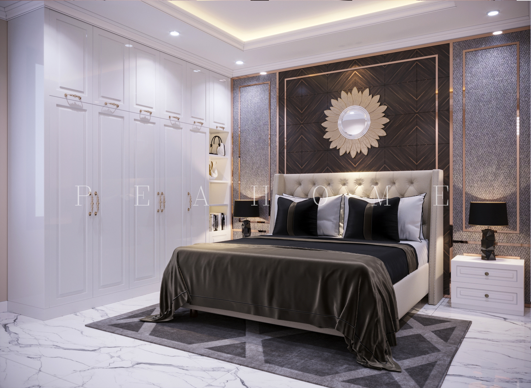 thiết kế Nội thất Nhà Mặt Phố 2 tầng NỘI THẤT TÂN CỔ ĐIỂN132