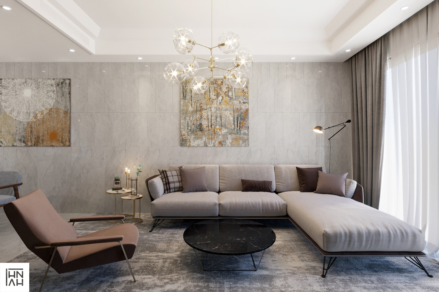 thiết kế nội thất chung cư tại Hà Nội Sungrand Lương Yên 2 1566897525