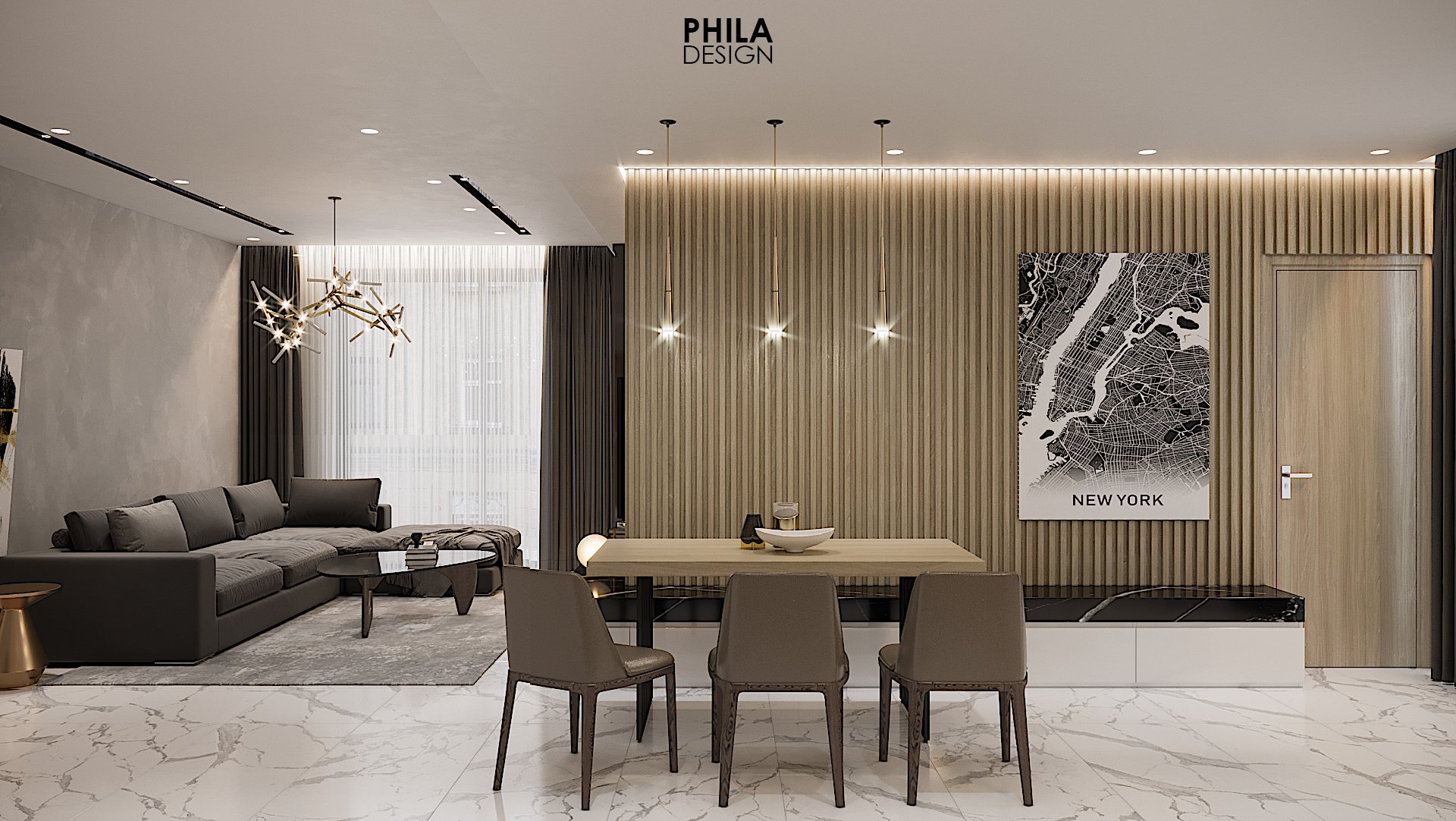 thiết kế nội thất chung cư tại Hồ Chí Minh Midtown 7 1566987159