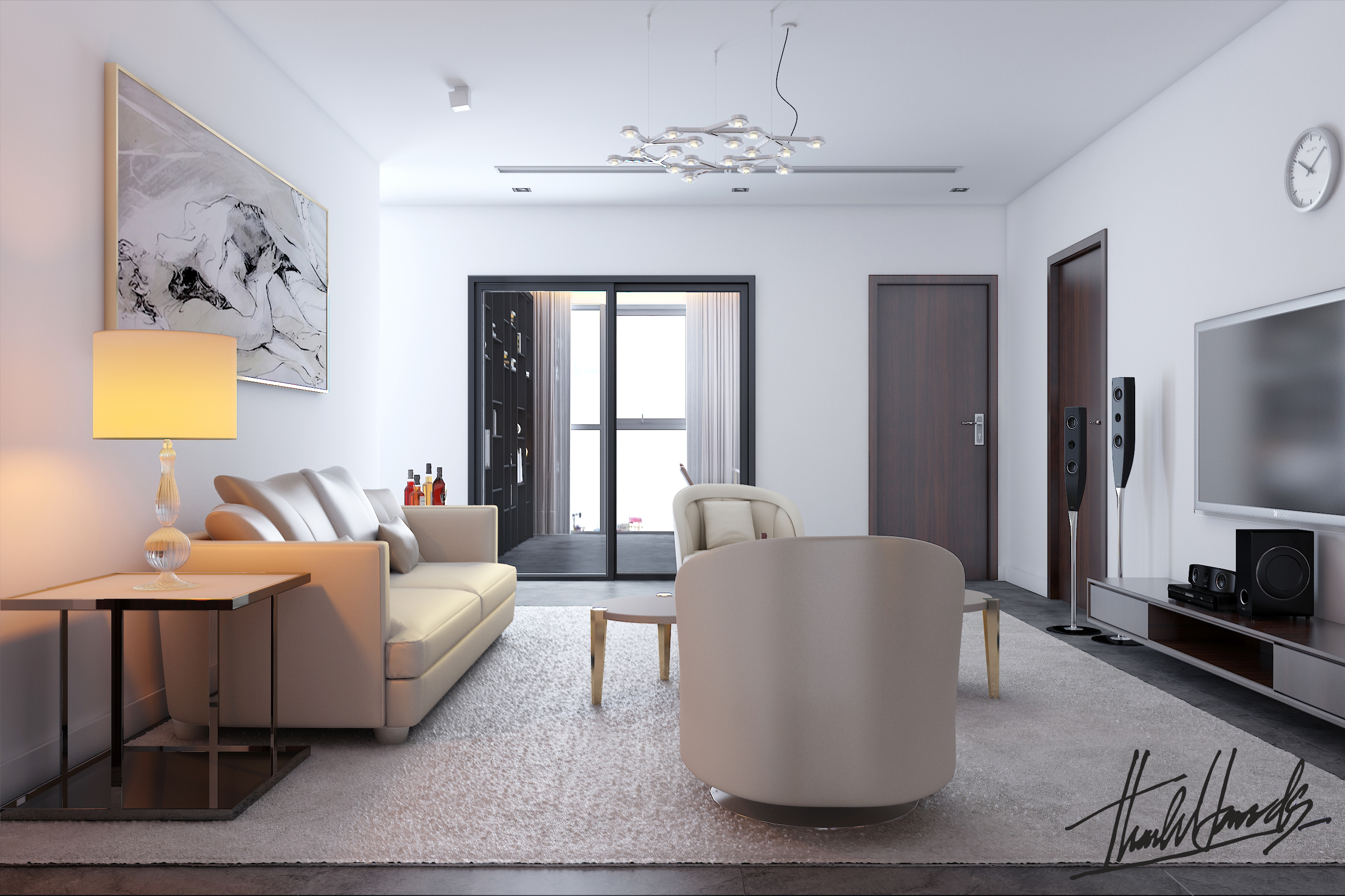 thiết kế nội thất chung cư tại Hà Nội penthouse - thăng long N01 14 1568081728