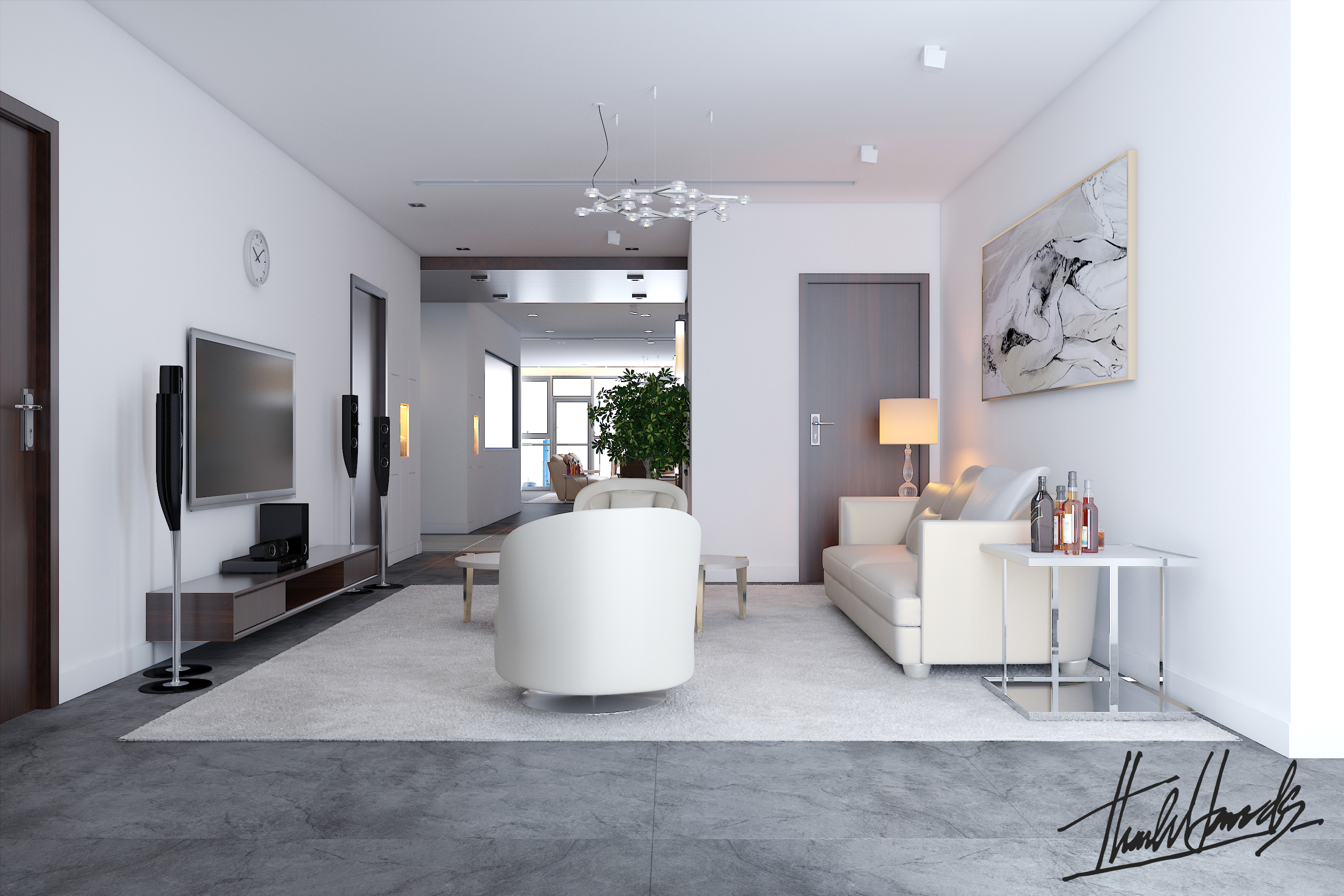 thiết kế nội thất chung cư tại Hà Nội penthouse - thăng long N01 15 1568081731