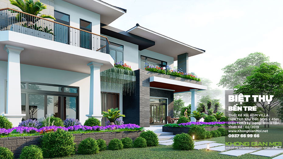 Thiết kế Biệt Thự tại Bến Tre KHÔNG GIAN MỚI - THIẾT KẾ BIỆT THỰ BẾN TRE 1573555419 0