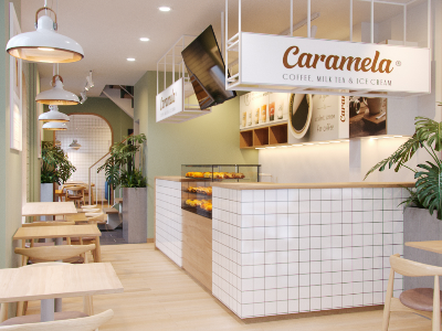 Thiết kế nội thất Cafe tại Hồ Chí Minh Coffee Caramela