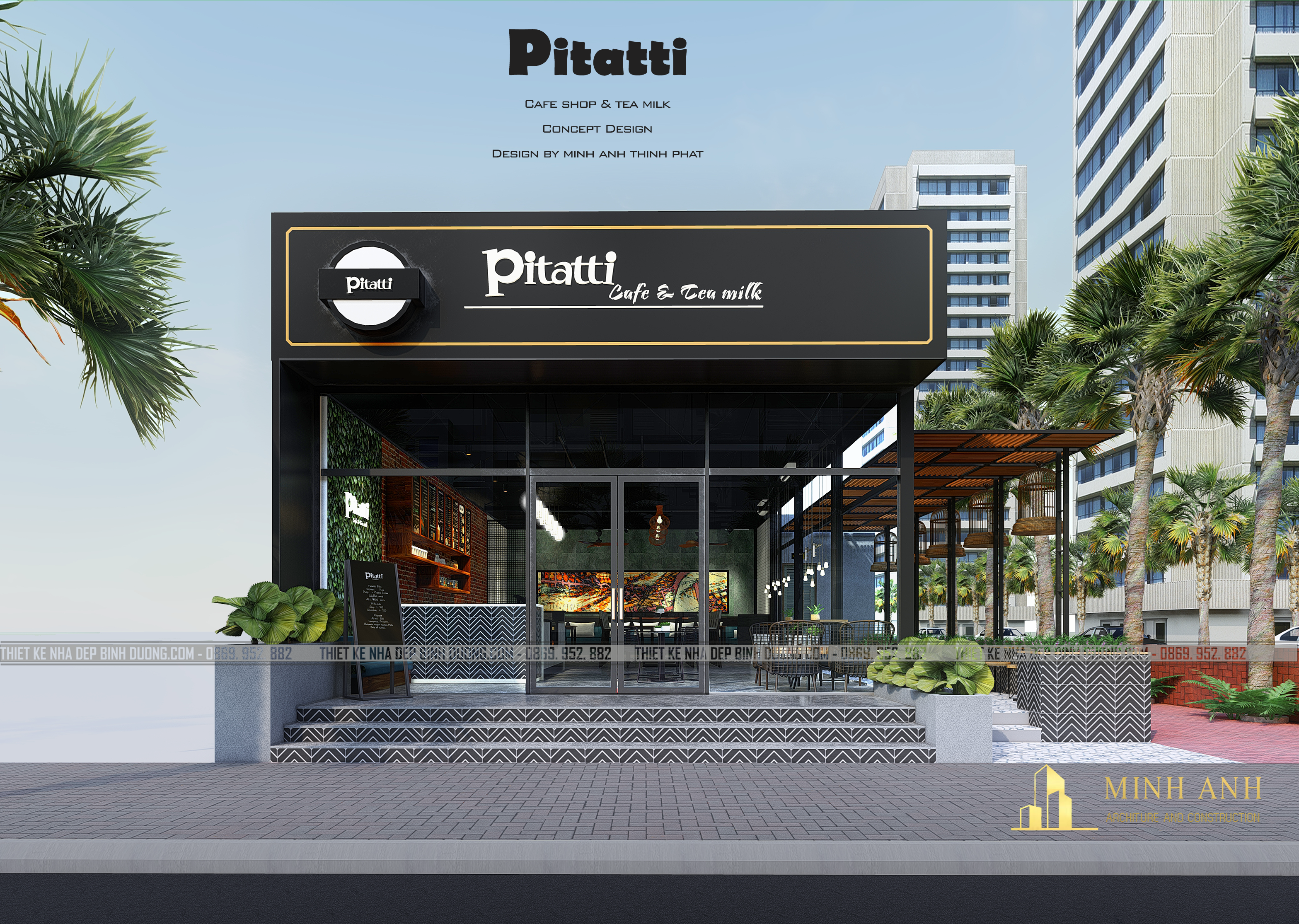 Thiết kế nội thất Cafe tại Hồ Chí Minh Pitatti Cafe & Milk Tea 1581062890 0