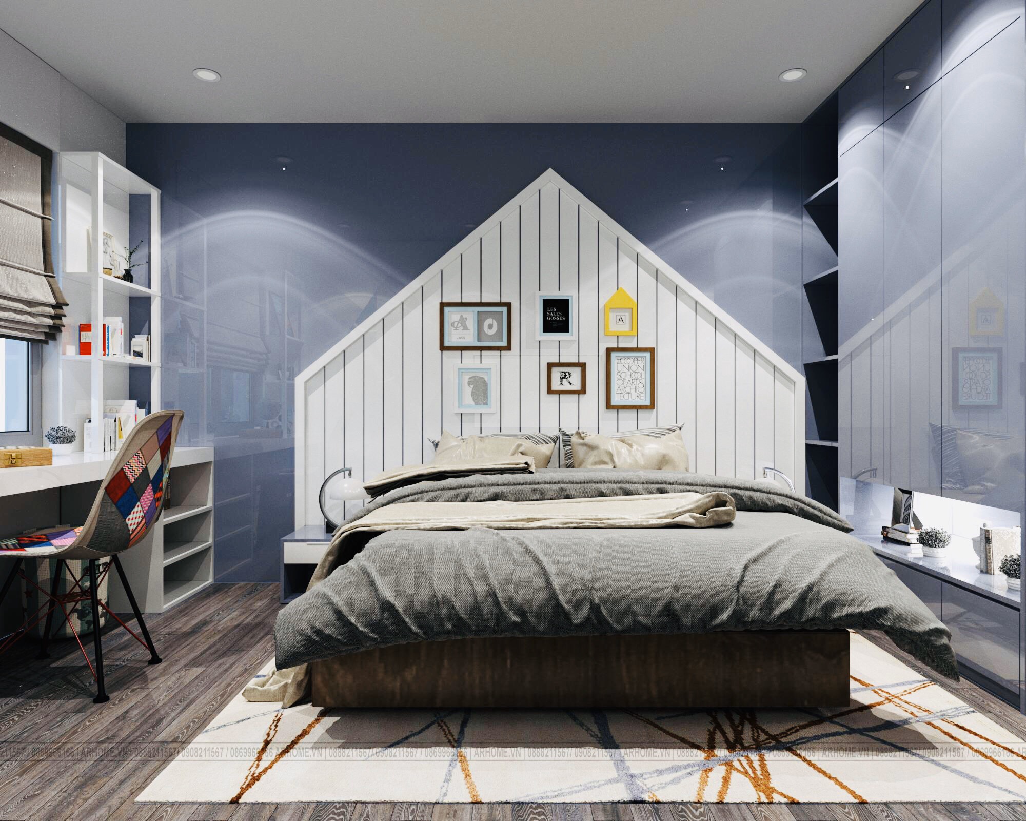 Thiết kế nội thất Chung Cư tại Hà Nội Bản hòa ca của sắc màu trong Thiết kế nội thất căn hộ E2.12 The Emerald CT8 Mỹ Đình 1581156570 4