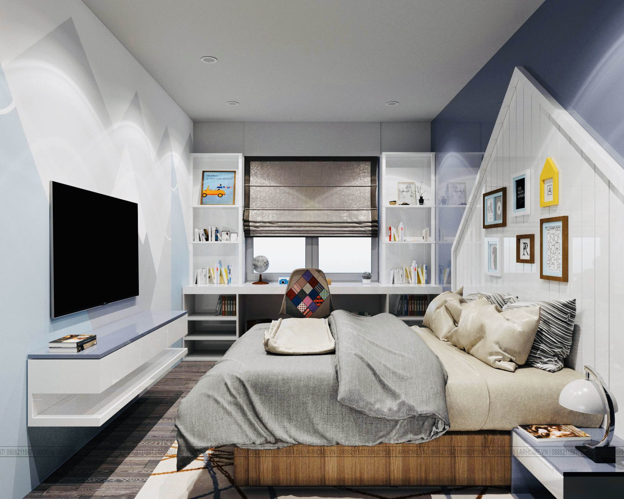 Thiết kế nội thất Chung Cư tại Hà Nội Bản hòa ca của sắc màu trong Thiết kế nội thất căn hộ E2.12 The Emerald CT8 Mỹ Đình 1581156570 5