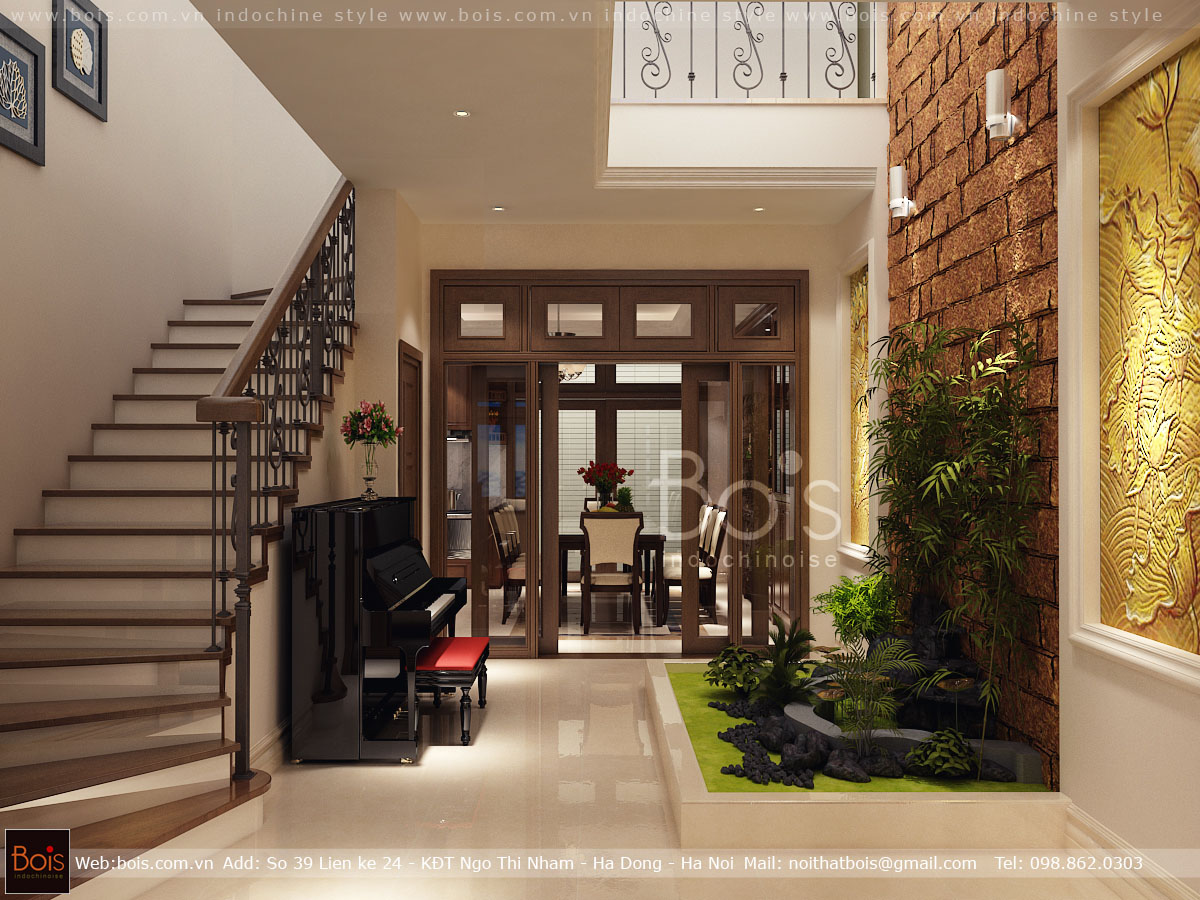 Thiết kế nội thất Biệt Thự tại Hà Nội Nội thất biệt thự Vinhomes Ocean Park phong cách Đông Dương 1584958477 0