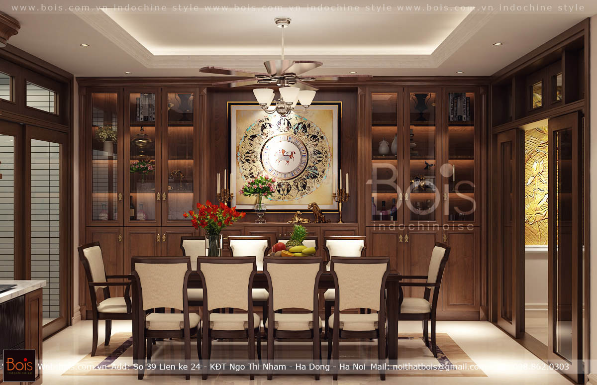 Thiết kế nội thất Biệt Thự tại Hà Nội Nội thất biệt thự Vinhomes Ocean Park phong cách Đông Dương 1584958477 5