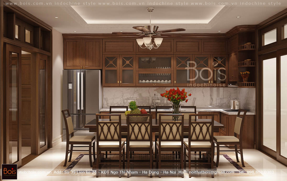 Thiết kế nội thất Biệt Thự tại Hà Nội Nội thất biệt thự Vinhomes Ocean Park phong cách Đông Dương 1584958477 6