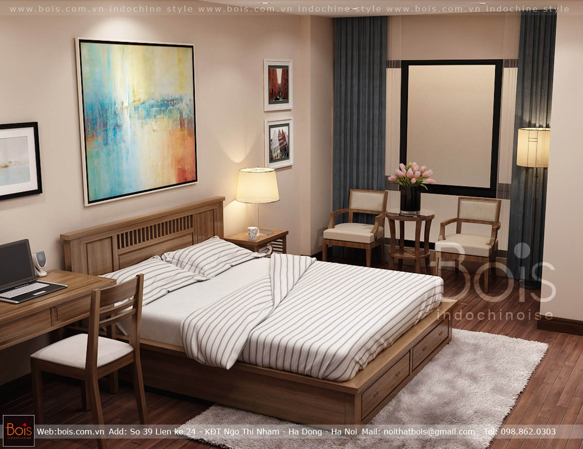 Thiết kế nội thất Biệt Thự tại Hà Nội Nội thất biệt thự Vinhomes Ocean Park phong cách Đông Dương 1584958478 12