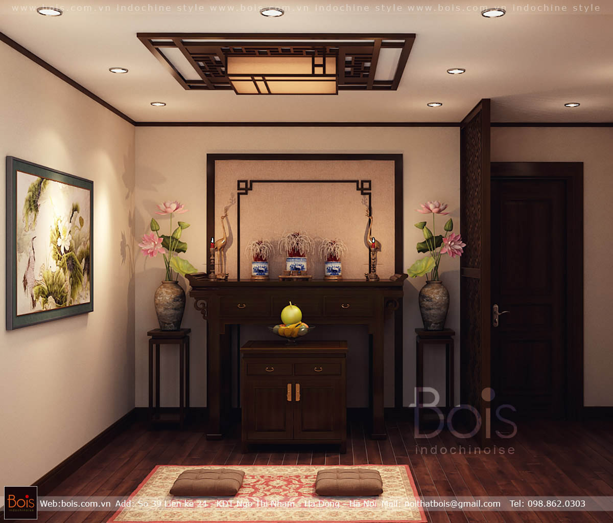 Thiết kế nội thất Biệt Thự tại Hà Nội Nội thất biệt thự Vinhomes Ocean Park phong cách Đông Dương 1584958479 17