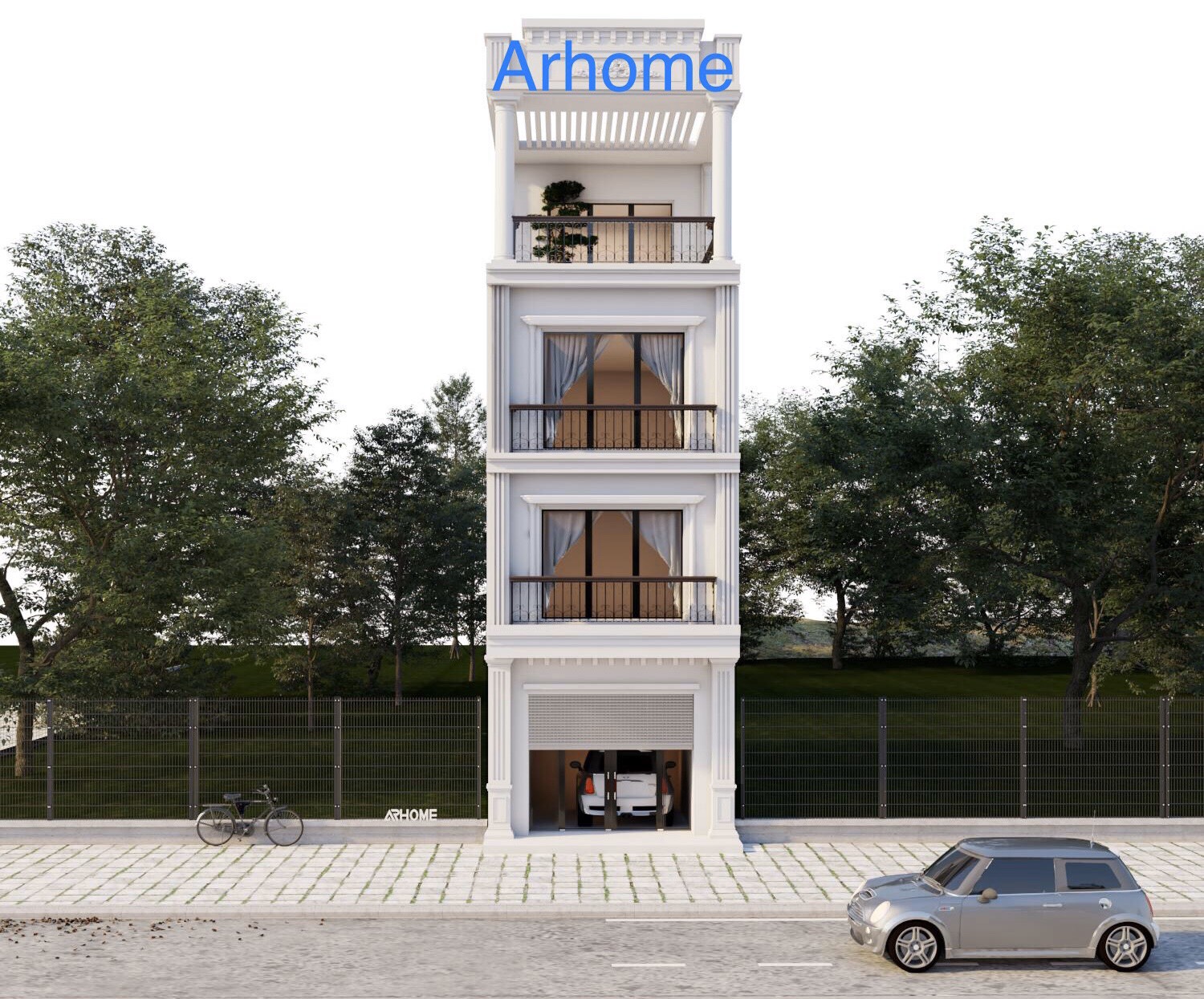 Thiết kế Nhà Mặt Phố tại Hà Nội Thiết kế Nhà phố hiện đại 4 tầng 50m2 của Anh Tuấn ở Hà Đông 1586229951 2