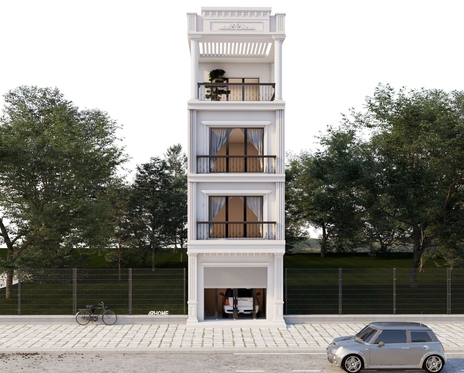 Thiết kế Nhà Mặt Phố tại Hà Nội Thiết kế Nhà phố hiện đại 4 tầng 50m2 của Anh Tuấn ở Hà Đông 1586229952 3