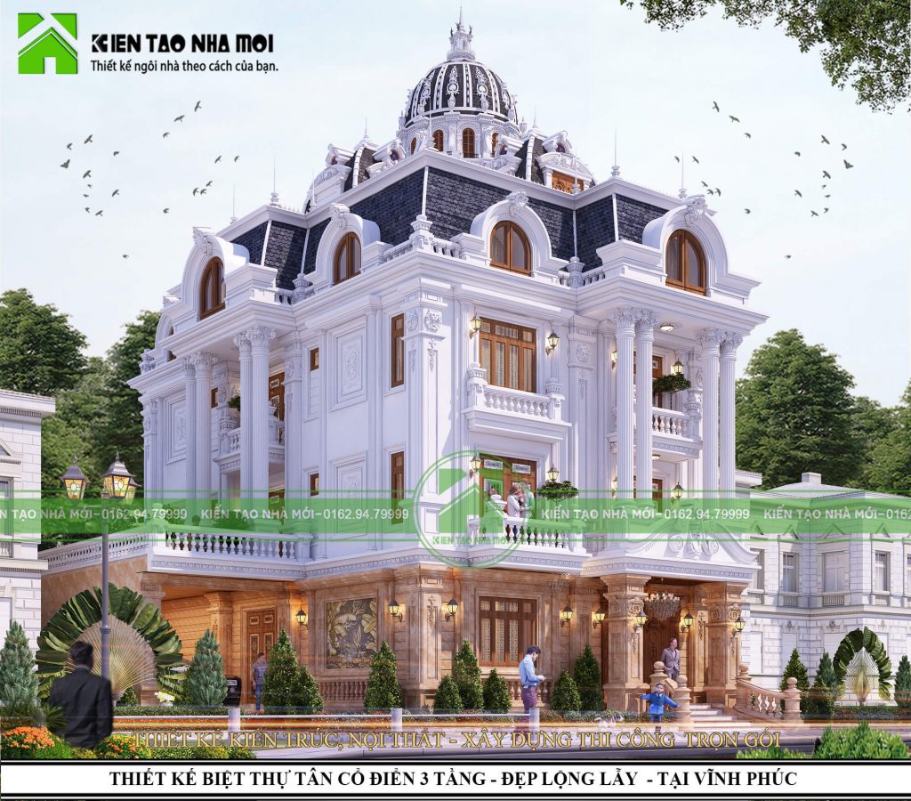 Thiết kế Biệt Thự tại Thanh Hóa BIỆT THỰ LÂU ĐÀI CỔ ĐIỂN 3 TẦNG ĐẲNG CẤP, ĐẸP LỘNG LẪY 1586580268 0