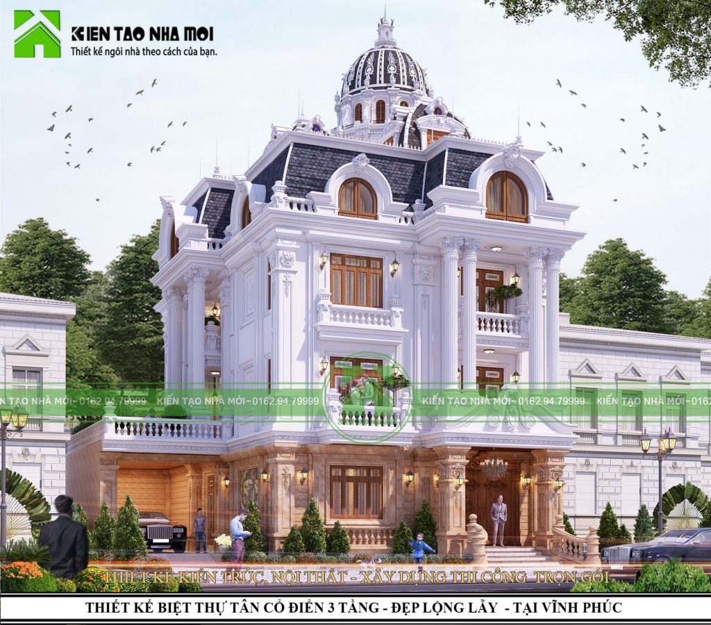 Thiết kế Biệt Thự tại Thanh Hóa BIỆT THỰ LÂU ĐÀI CỔ ĐIỂN 3 TẦNG ĐẲNG CẤP, ĐẸP LỘNG LẪY 1586580268 4