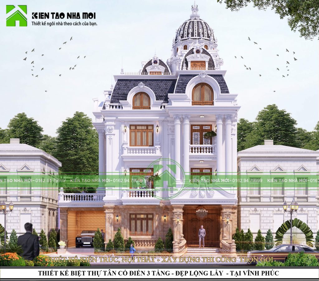 Thiết kế Biệt Thự tại Thanh Hóa BIỆT THỰ LÂU ĐÀI CỔ ĐIỂN 3 TẦNG ĐẲNG CẤP, ĐẸP LỘNG LẪY 1586580268 5