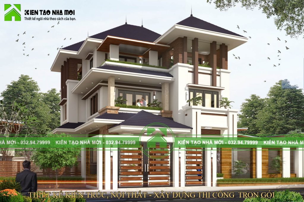 Thiết kế Biệt Thự tại Quảng Ninh THIẾT KẾ BIỆT THỰ 3 TẦNG MÁI THÁI ĐẸP ẤN TƯỢNG, NỔI BẬT 1586581301 4