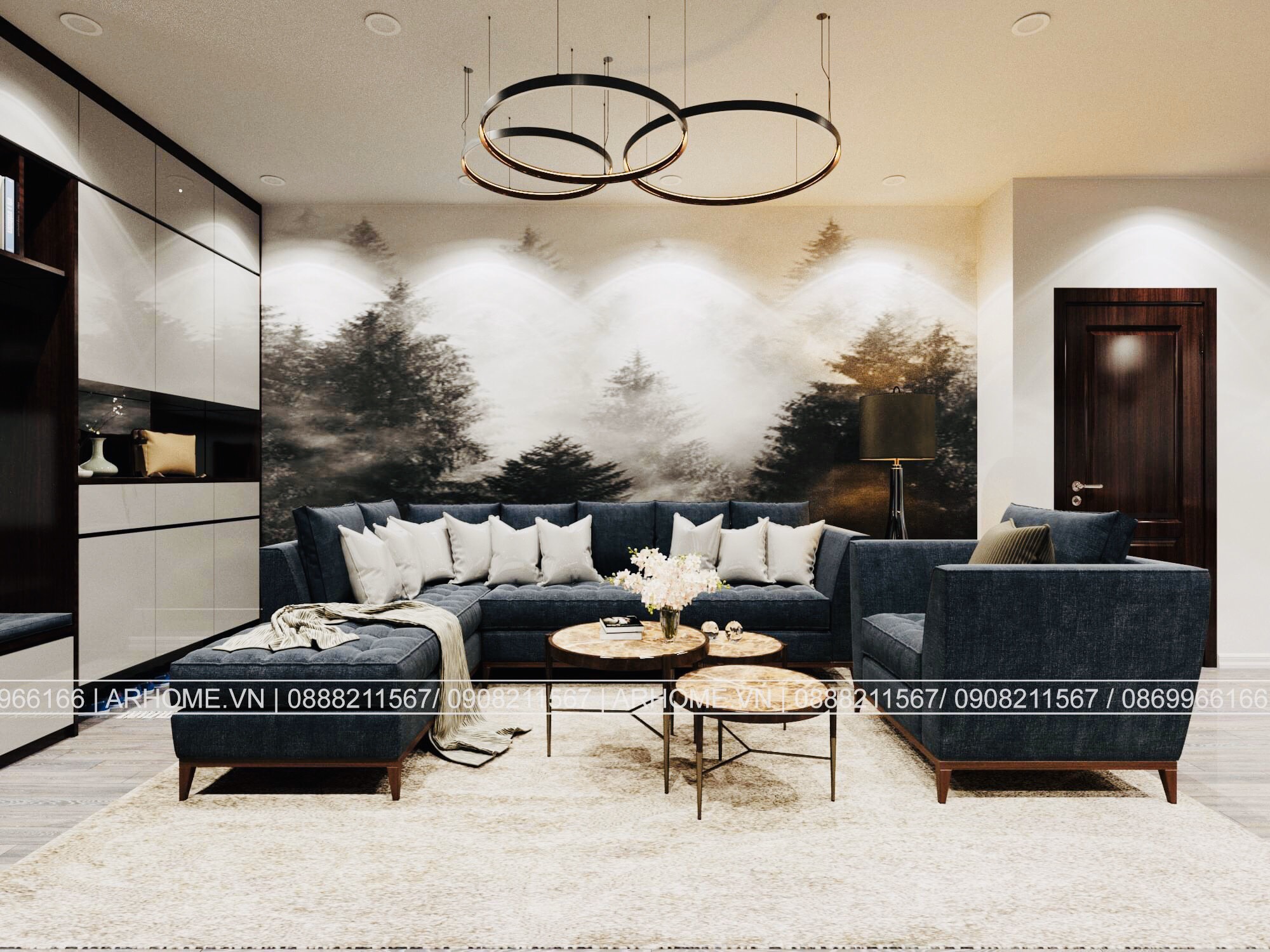 Thiết kế nội thất Chung Cư tại Hà Nội Thiết kế nội thất căn hộ chung cư Eurowindow màu nâu đen mạnh mẽ 1586590666 0