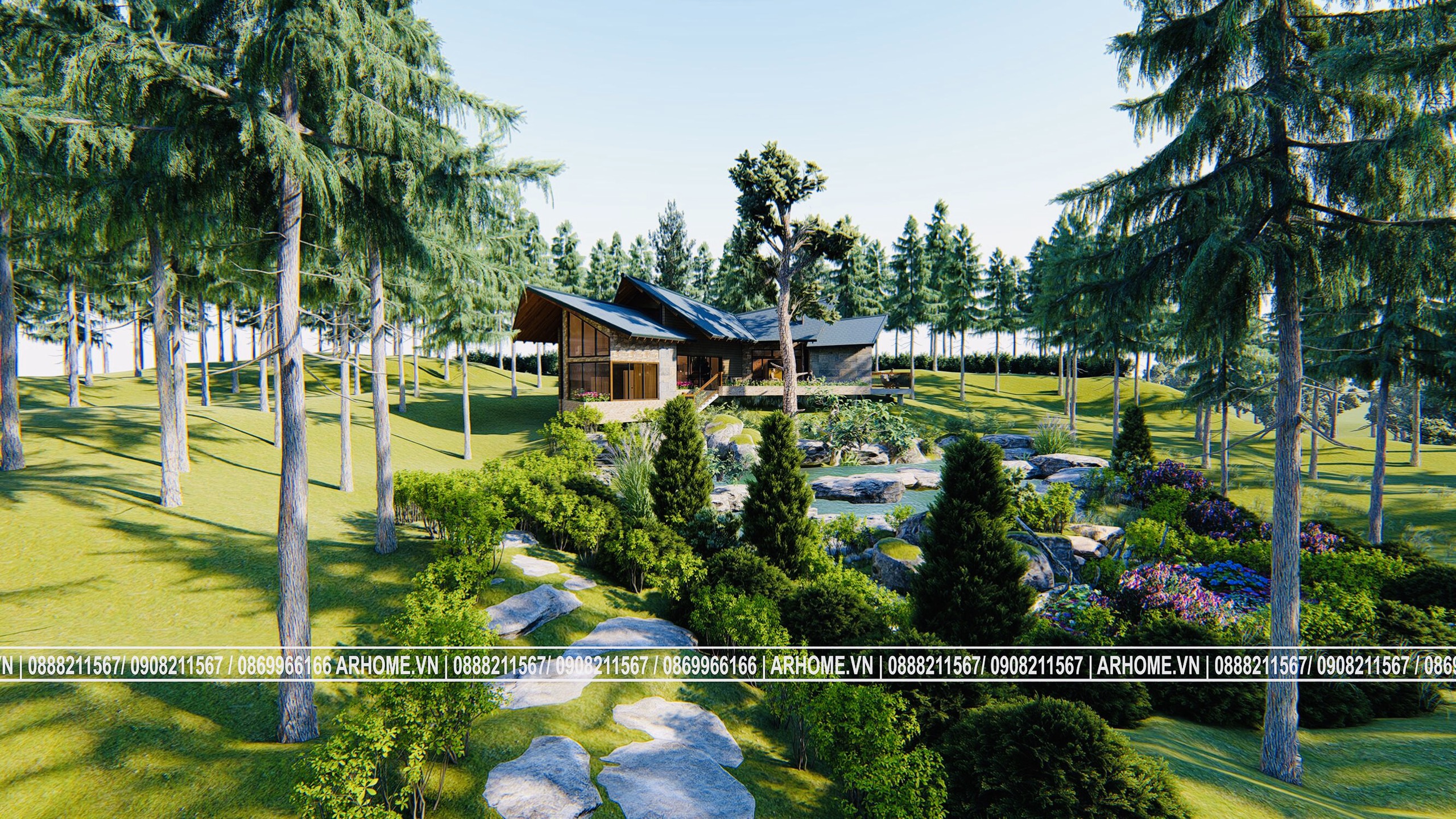 Thiết kế Biệt Thự tại Hà Nội Xanh mát với Thiết kế Ngoại thất Biệt thự nghỉ dưỡng THUNG LŨNG THANH XUÂN 1587108158 5
