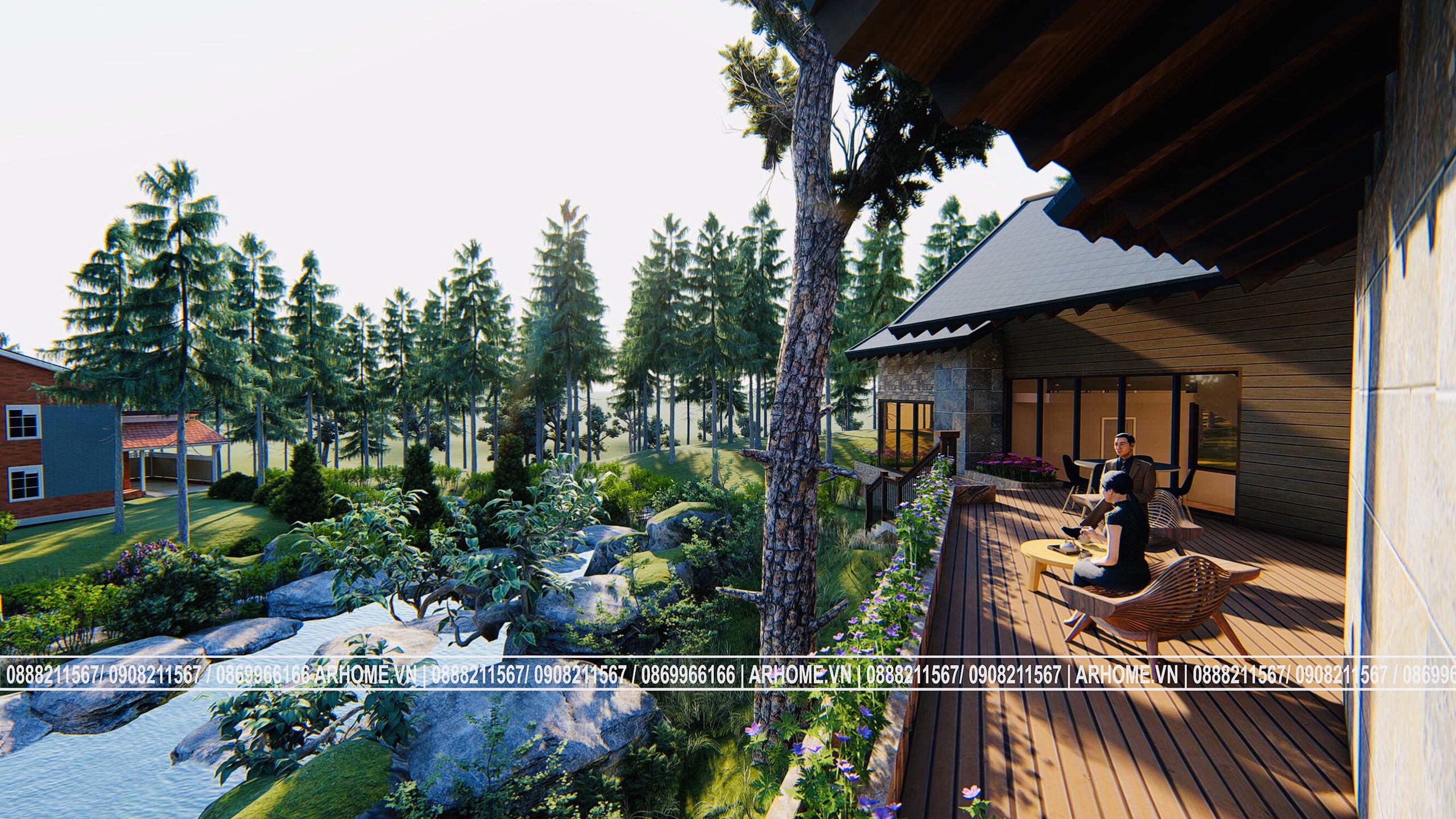 Thiết kế Biệt Thự tại Hà Nội Xanh mát với Thiết kế Ngoại thất Biệt thự nghỉ dưỡng THUNG LŨNG THANH XUÂN 1587108159 0