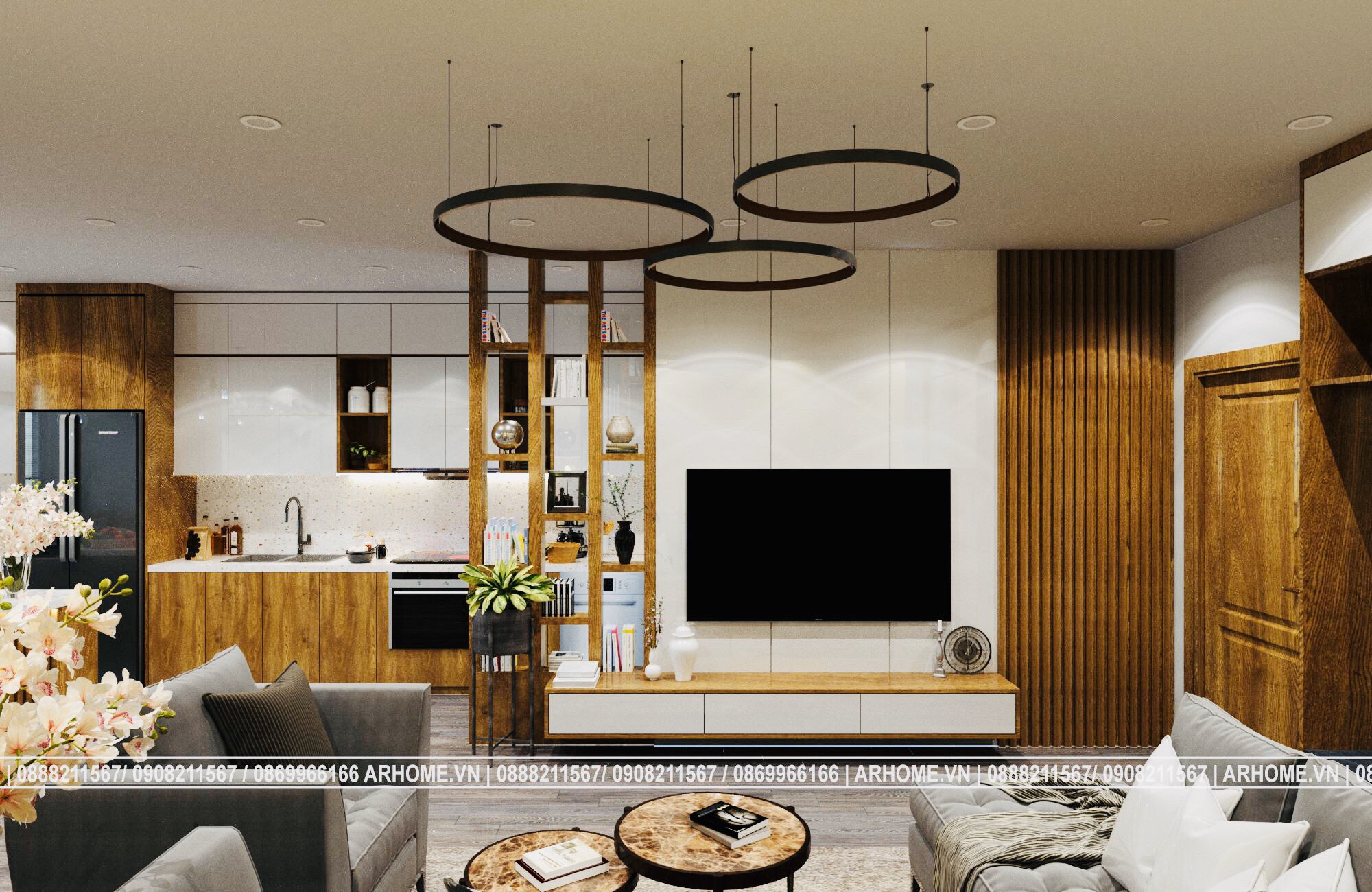 Thiết kế nội thất Chung Cư tại Hà Nội Tuyệt tác của vàng nâu trong Thiết kế nội thất căn hộ EuroWindow 1 Phòng ngủ 1587783634 1