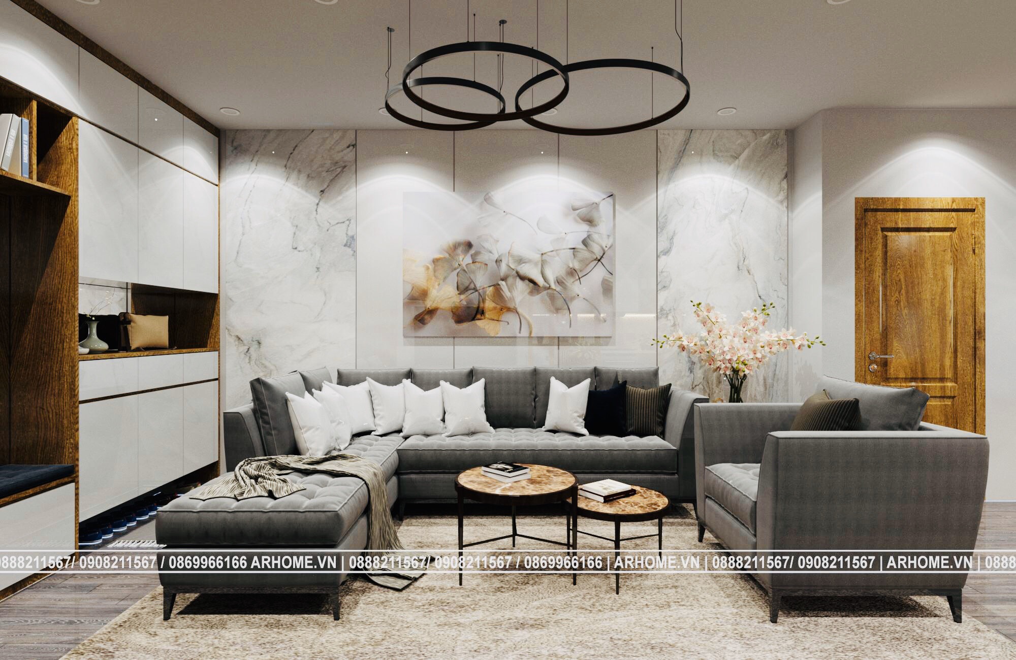 Thiết kế nội thất Chung Cư tại Hà Nội Tuyệt tác của vàng nâu trong Thiết kế nội thất căn hộ EuroWindow 1 Phòng ngủ 1587783634 4