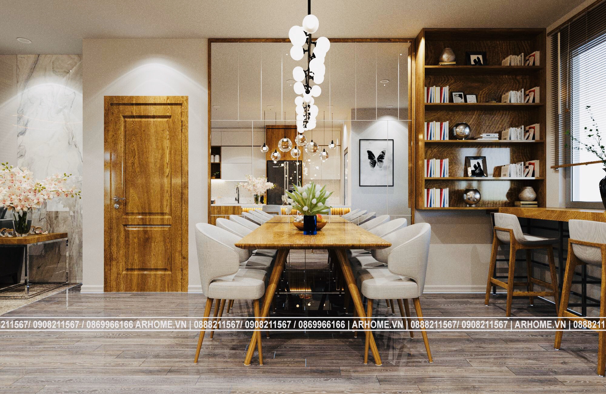 Thiết kế nội thất Chung Cư tại Hà Nội Tuyệt tác của vàng nâu trong Thiết kế nội thất căn hộ EuroWindow 1 Phòng ngủ 1587783634 5