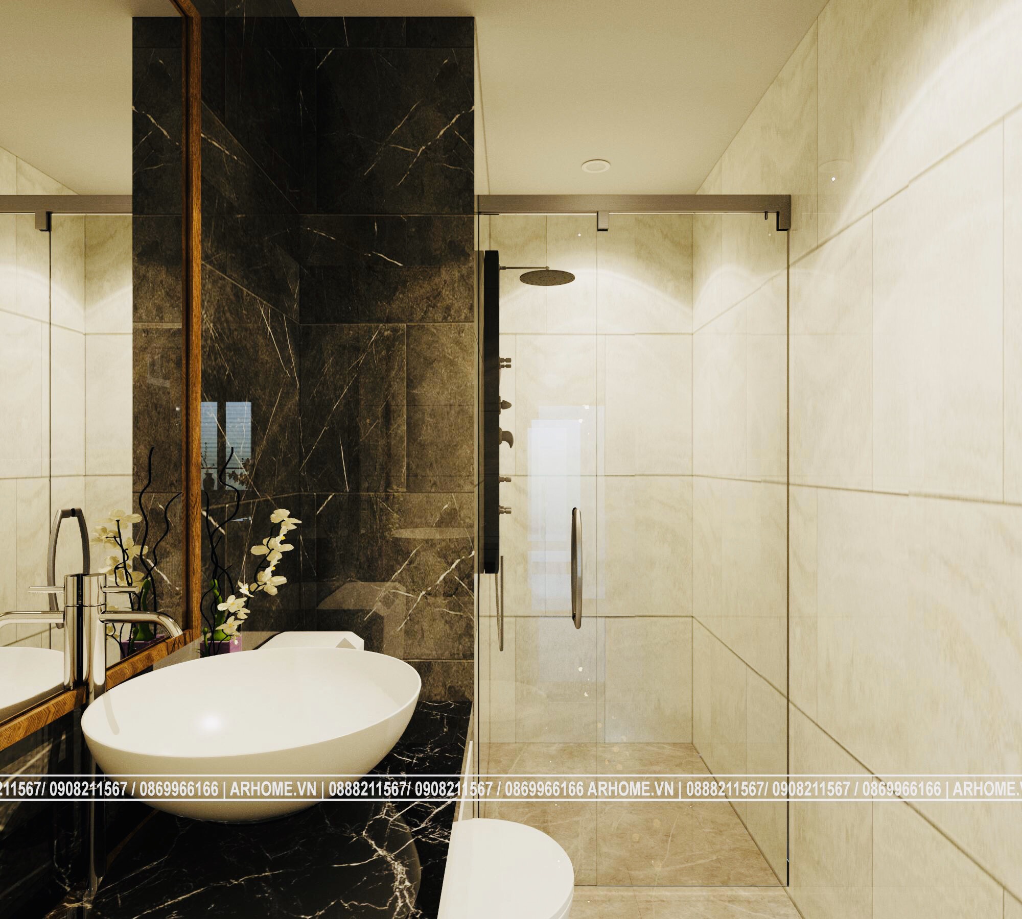 Thiết kế nội thất Chung Cư tại Hà Nội Tuyệt tác của vàng nâu trong Thiết kế nội thất căn hộ EuroWindow 1 Phòng ngủ 1587783635 10