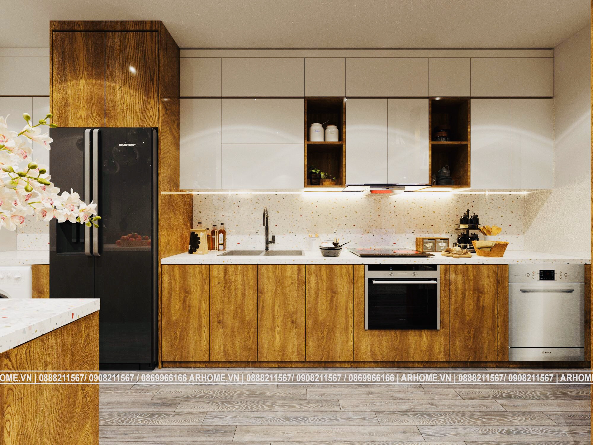 Thiết kế nội thất Chung Cư tại Hà Nội Tuyệt tác của vàng nâu trong Thiết kế nội thất căn hộ EuroWindow 1 Phòng ngủ 1587783635 6