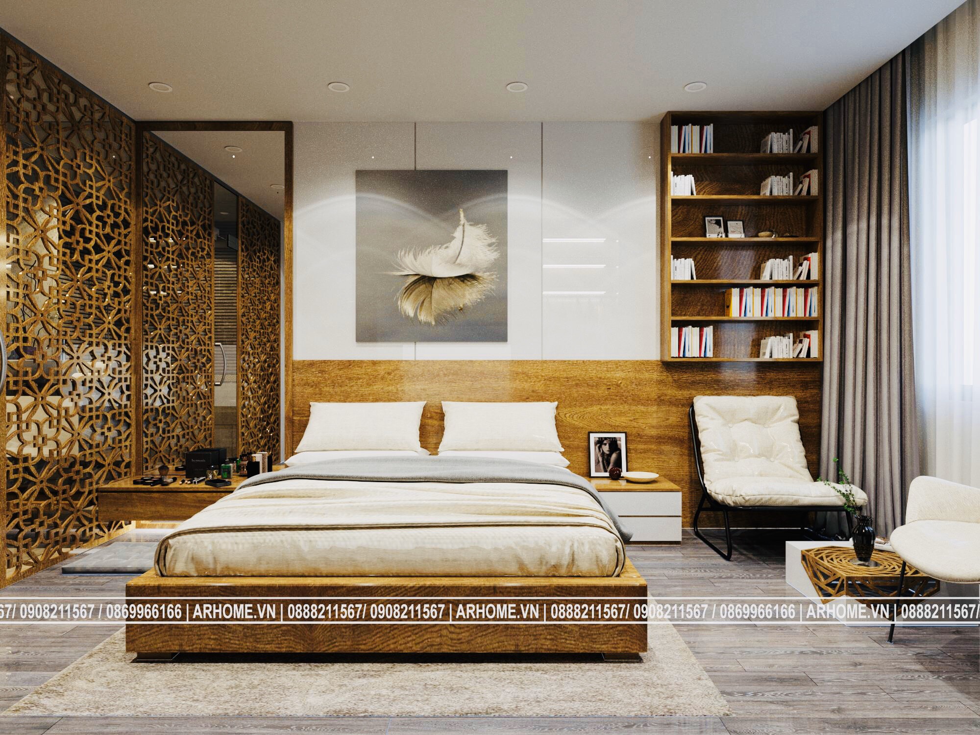 Thiết kế nội thất Chung Cư tại Hà Nội Tuyệt tác của vàng nâu trong Thiết kế nội thất căn hộ EuroWindow 1 Phòng ngủ 1587783635 7