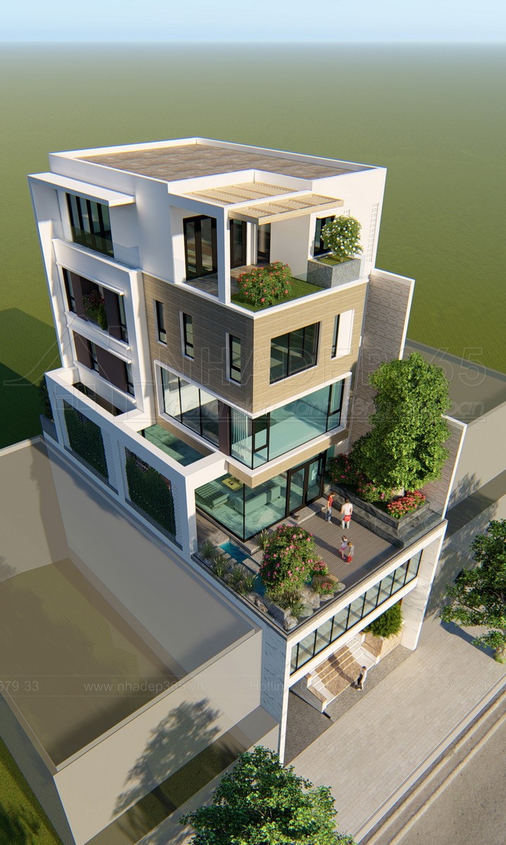 Thiết kế Nhà Mặt Phố tại Hà Nội Nhà Ở 5 Tầng Kết Hợp Văn Phòng Cho Thuê Diện Tích 10×20m 1589872778 1