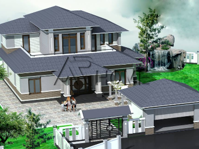 Thiết kế Biệt Thự tại Hà Giang Vẻ đẹp tươi trẻ trong mẫu biệt thự vườn của anh Lợi, Hà Giang