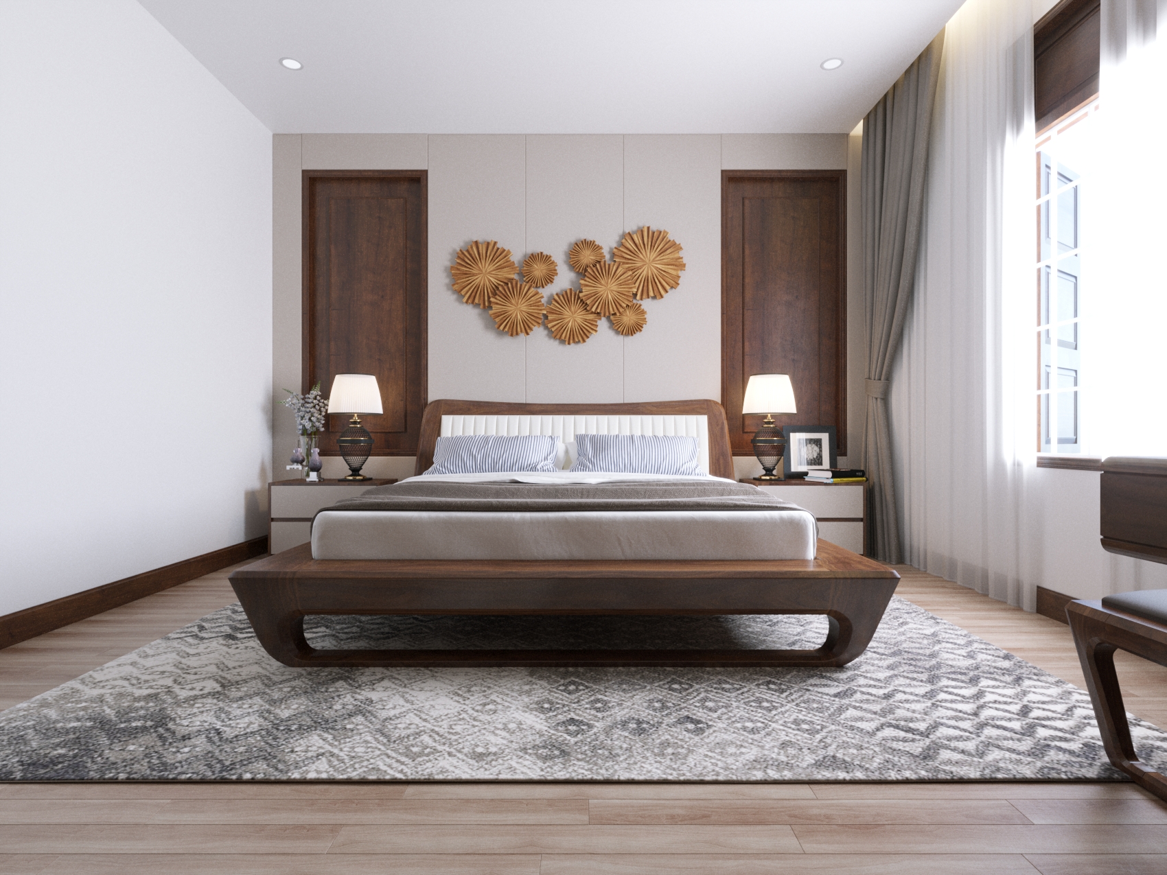 Thiết kế nội thất Biệt Thự tại Thanh Hóa Nội thất Gỗ óc chó - Bếp ăn + Phòng Ngủ + Phòng làm việc 1590716741 1