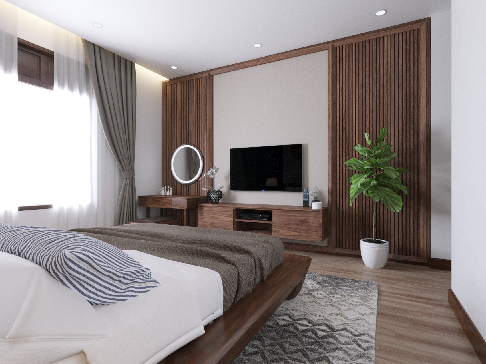 Thiết kế nội thất Biệt Thự tại Thanh Hóa Nội thất Gỗ óc chó - Bếp ăn + Phòng Ngủ + Phòng làm việc 1590716741 2